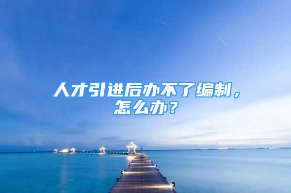 人才引进后办不了编制，怎么办？