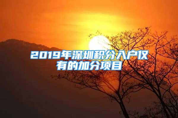 2019年深圳积分入户仅有的加分项目