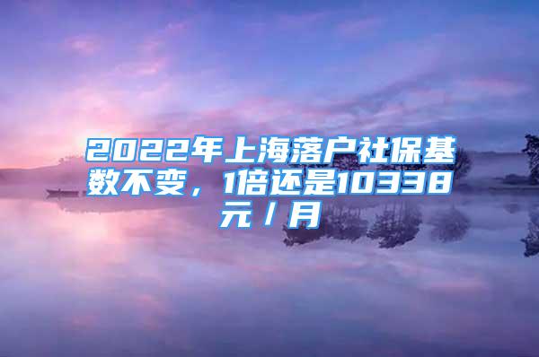 2022年上海落户社保基数不变，1倍还是10338元／月