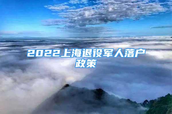 2022上海退役军人落户政策