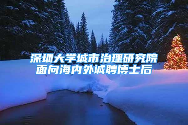 深圳大学城市治理研究院面向海内外诚聘博士后