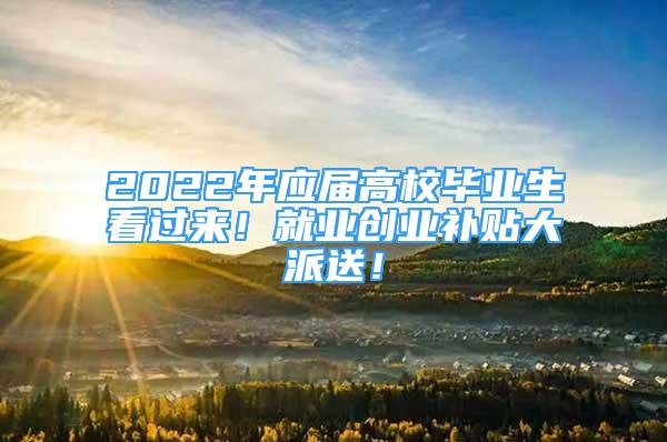 2022年应届高校毕业生看过来！就业创业补贴大派送！