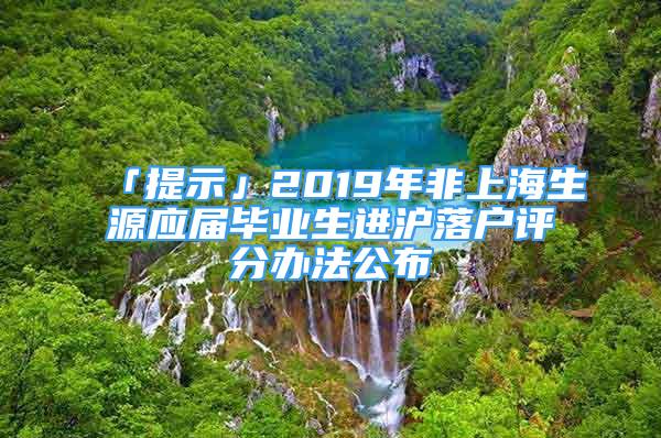 「提示」2019年非上海生源应届毕业生进沪落户评分办法公布