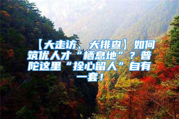 【大走访、大排查】如何筑优人才“栖息地”？普陀这里“拴心留人”自有一套！