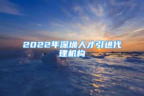 2022年深圳人才引进代理机构