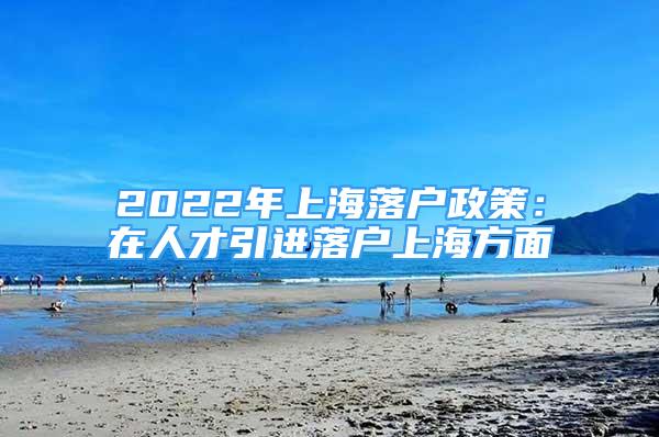 2022年上海落户政策：在人才引进落户上海方面