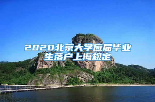 2020北京大学应届毕业生落户上海规定