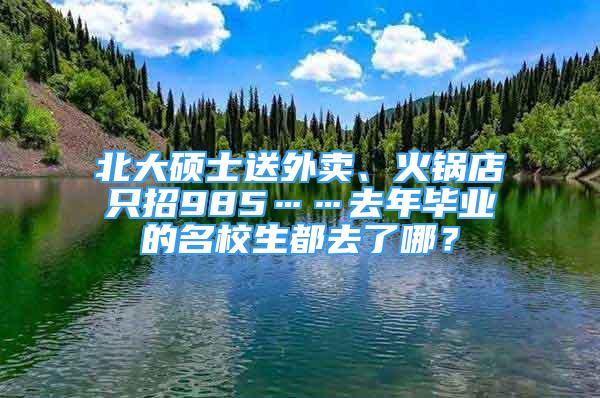 北大硕士送外卖、火锅店只招985……去年毕业的名校生都去了哪？