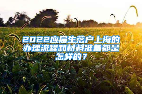 2022应届生落户上海的办理流程和材料准备都是怎样的？