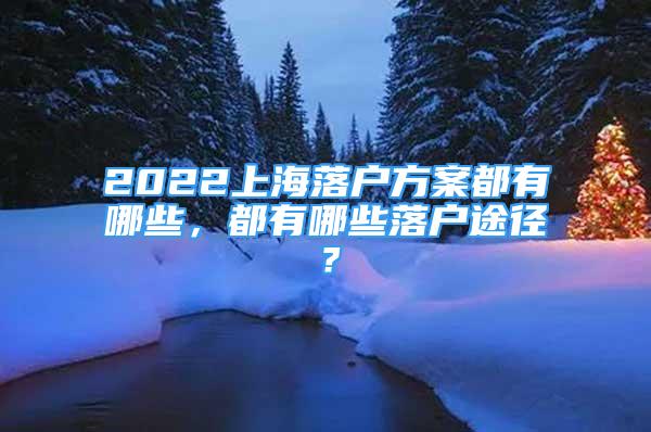 2022上海落户方案都有哪些，都有哪些落户途径？