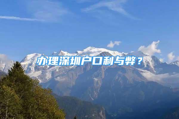 办理深圳户口利与弊？