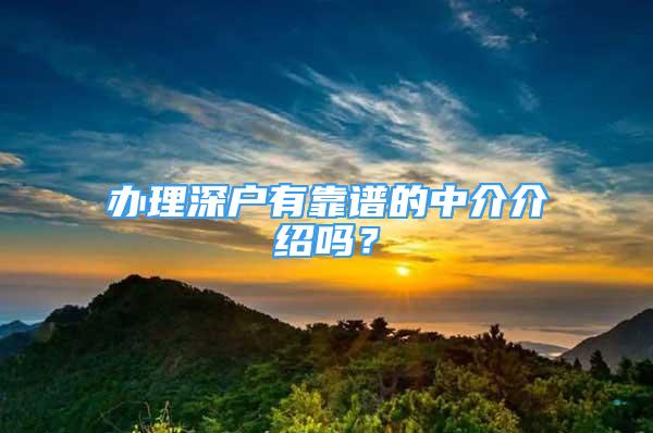 办理深户有靠谱的中介介绍吗？