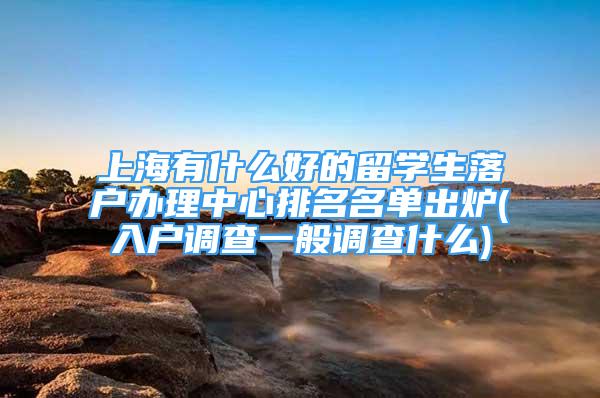 上海有什么好的留学生落户办理中心排名名单出炉(入户调查一般调查什么)