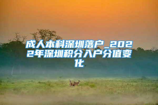 成人本科深圳落户_2022年深圳积分入户分值变化