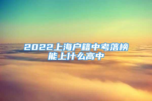 2022上海户籍中考落榜能上什么高中