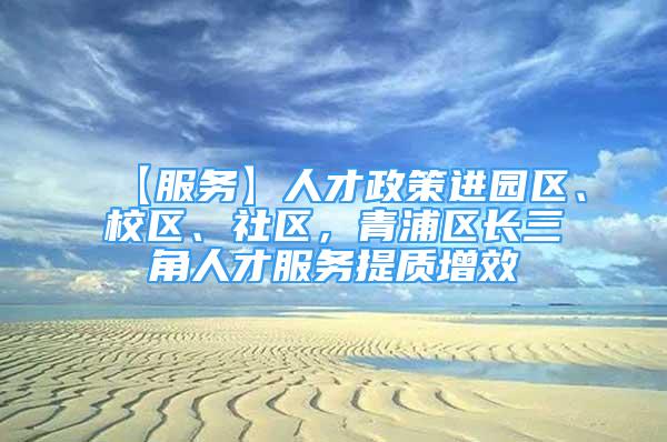 【服务】人才政策进园区、校区、社区，青浦区长三角人才服务提质增效