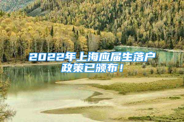 2022年上海应届生落户政策已颁布！