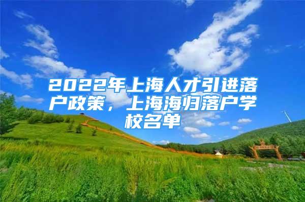 2022年上海人才引进落户政策，上海海归落户学校名单