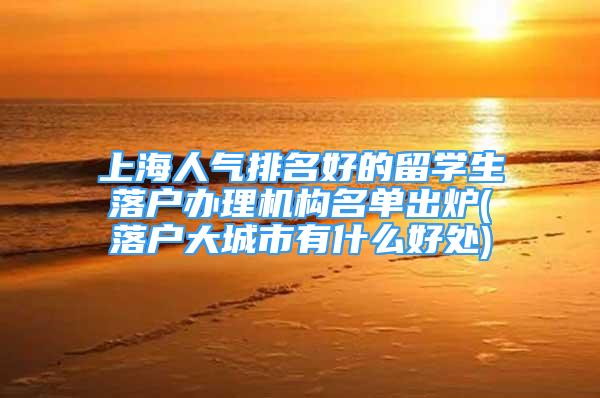 上海人气排名好的留学生落户办理机构名单出炉(落户大城市有什么好处)