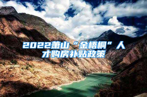 2022萧山“金梧桐”人才购房补贴政策