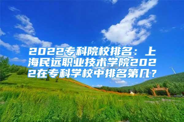 2022专科院校排名：上海民远职业技术学院2022在专科学校中排名第几？