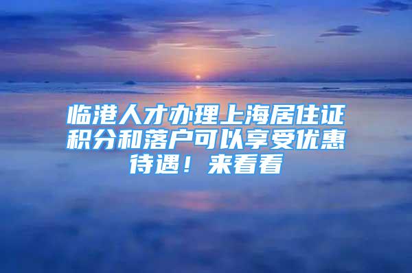 临港人才办理上海居住证积分和落户可以享受优惠待遇！来看看