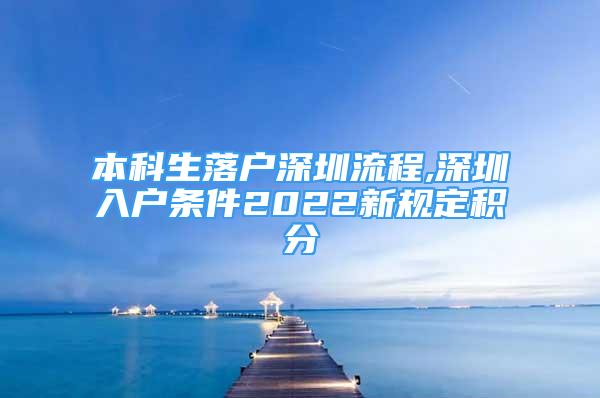 本科生落户深圳流程,深圳入户条件2022新规定积分