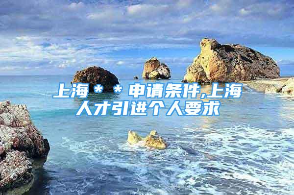 上海＊＊申请条件,上海人才引进个人要求