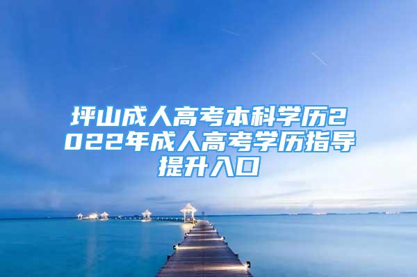 坪山成人高考本科学历2022年成人高考学历指导提升入口