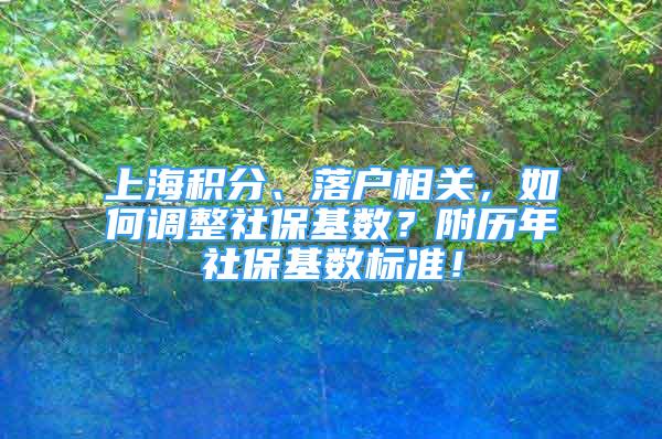 上海积分、落户相关，如何调整社保基数？附历年社保基数标准！