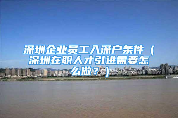 深圳企业员工入深户条件（深圳在职人才引进需要怎么做？）