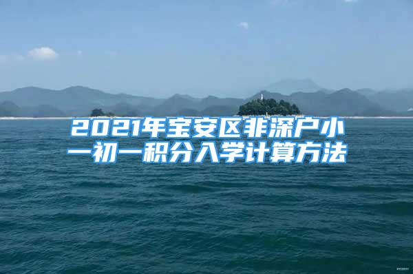 2021年宝安区非深户小一初一积分入学计算方法