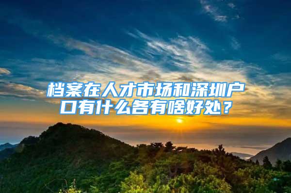 档案在人才市场和深圳户口有什么各有啥好处？