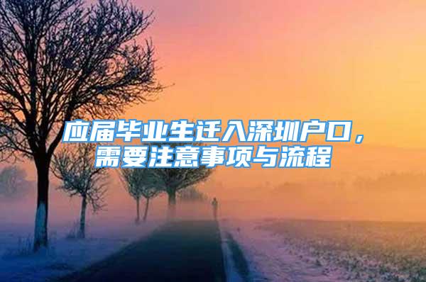 应届毕业生迁入深圳户口，需要注意事项与流程