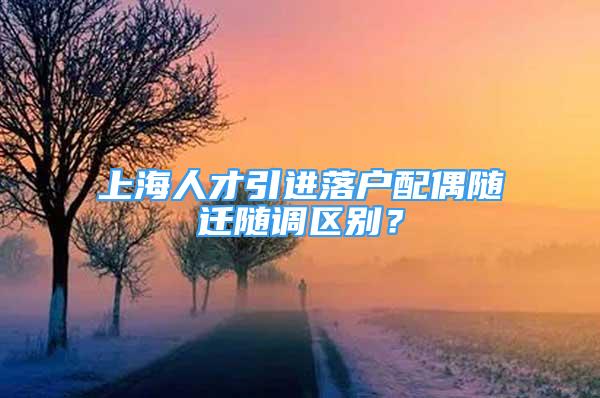 上海人才引进落户配偶随迁随调区别？