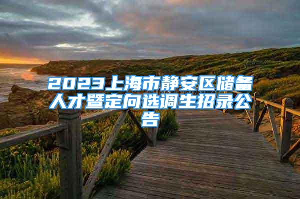 2023上海市静安区储备人才暨定向选调生招录公告