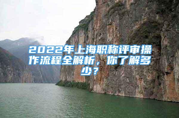 2022年上海职称评审操作流程全解析，你了解多少？