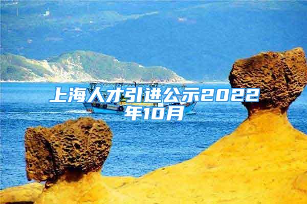 上海人才引进公示2022年10月