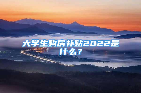 大学生购房补贴2022是什么？