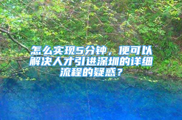 怎么实现5分钟，便可以解决人才引进深圳的详细流程的疑惑？