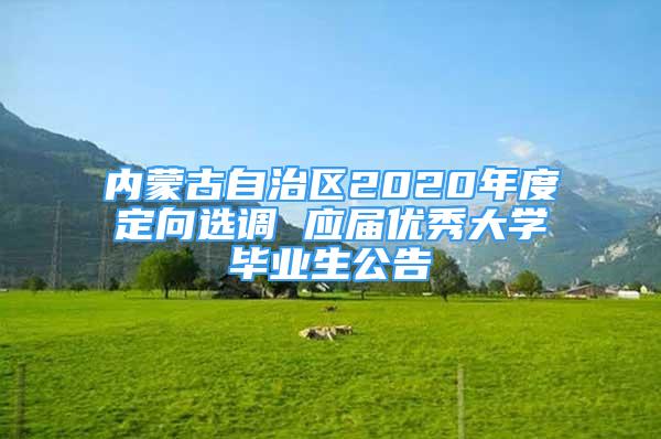 内蒙古自治区2020年度定向选调 应届优秀大学毕业生公告