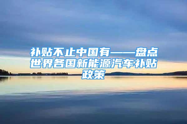 补贴不止中国有——盘点世界各国新能源汽车补贴政策