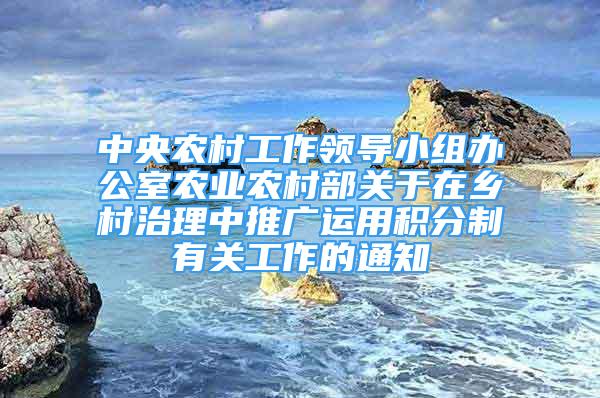 中央农村工作领导小组办公室农业农村部关于在乡村治理中推广运用积分制有关工作的通知