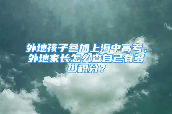 外地孩子参加上海中高考，外地家长怎么查自己有多少积分？