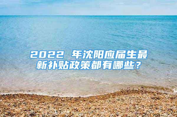 2022 年沈阳应届生最新补贴政策都有哪些？