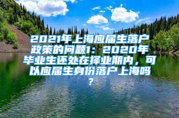 2021年上海应届生落户政策的问题1：2020年毕业生还处在择业期内，可以应届生身份落户上海吗？