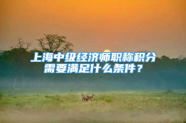 上海中级经济师职称积分需要满足什么条件？