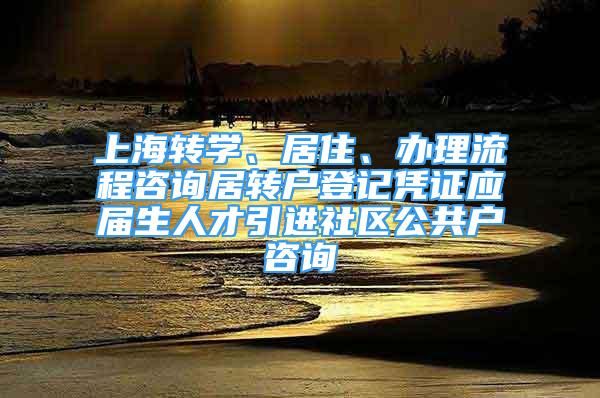 上海转学、居住、办理流程咨询居转户登记凭证应届生人才引进社区公共户咨询