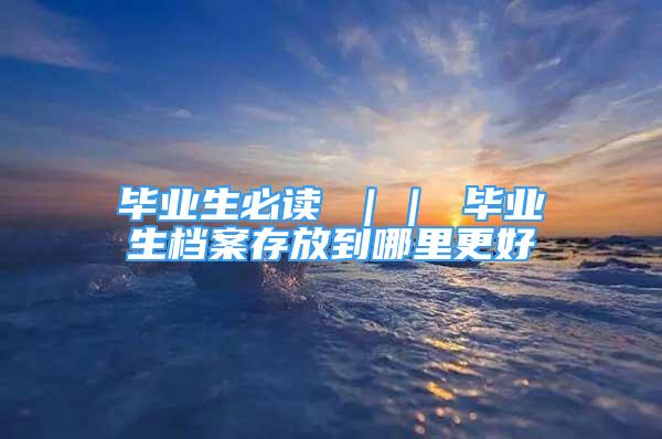 毕业生必读 ｜｜ 毕业生档案存放到哪里更好