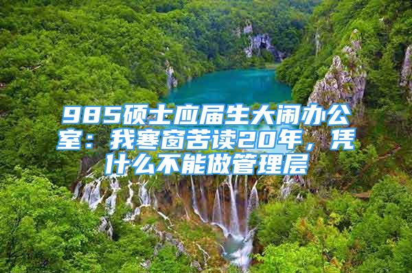 985硕士应届生大闹办公室：我寒窗苦读20年，凭什么不能做管理层